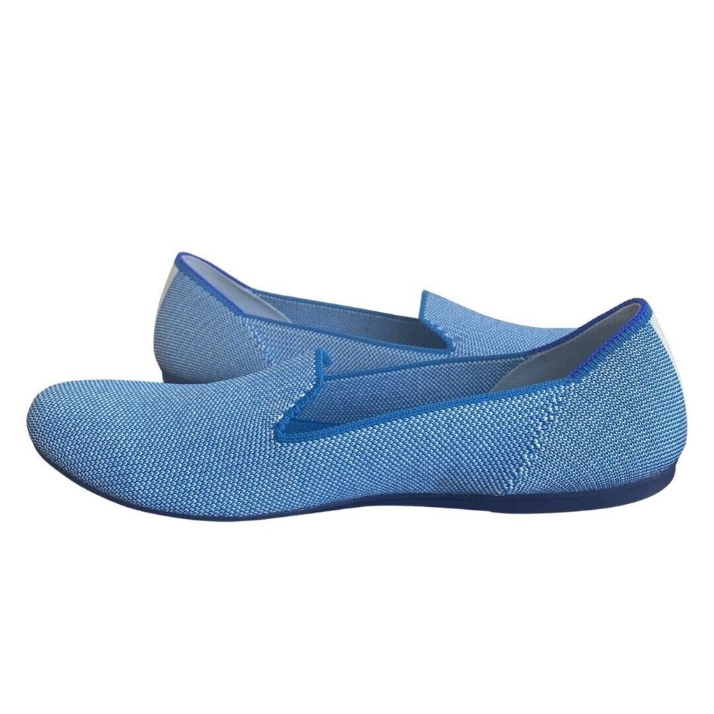 Rothy's Sky Blue Textile The Loafer Size 9 40 Womens Flat Slip On Comfort Shoes